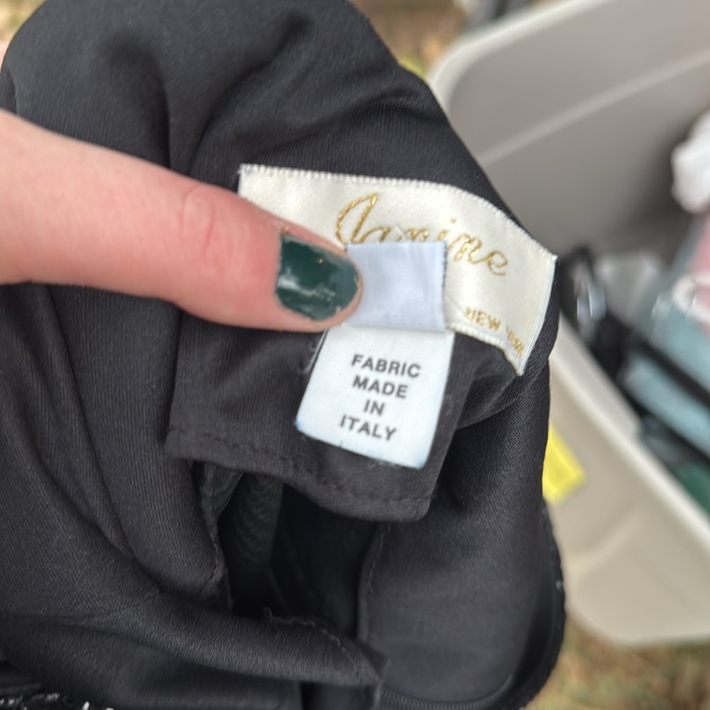 JANINE party vintage Elegant Black Sleeveless Dress asymmetrical mini beaded - Picture 13 of 13